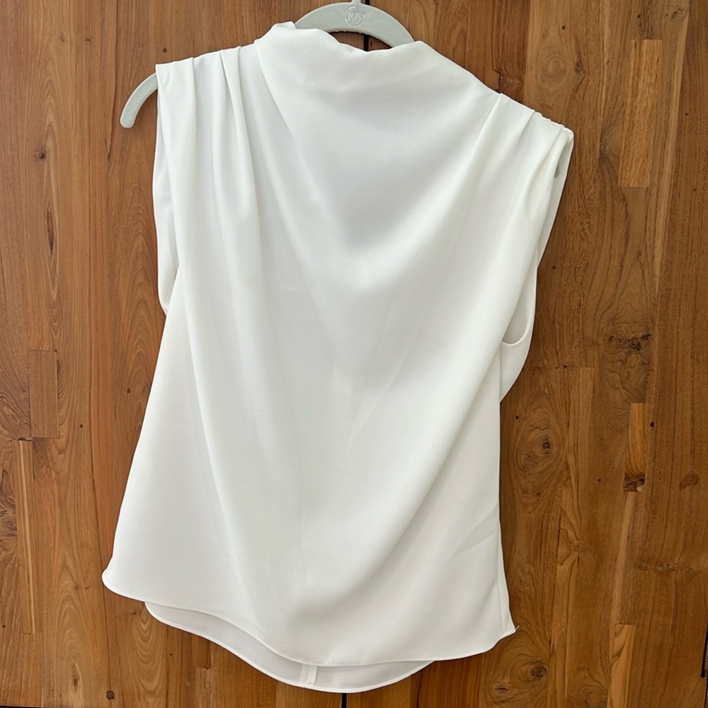 Zara white blouse with cowl neck size XS
